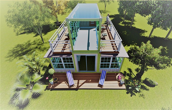 2 floor morden 20ft  expandable container house